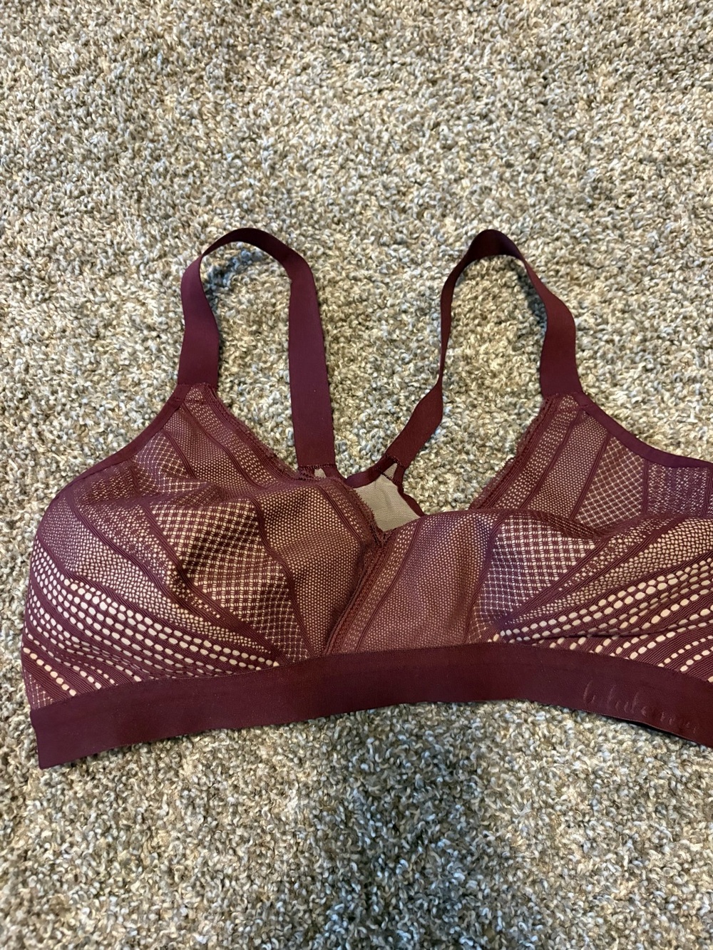 lululemon athletica Maroon Mesh Wireless Bralette